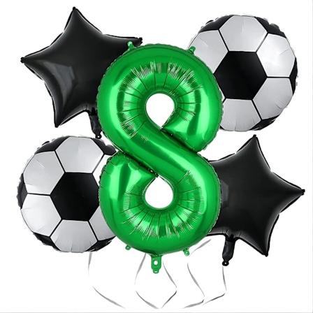 Fotbollsballonger 9-årsdag Dekorationer För Pojkar, Uppblåsbara Fotboll Folie Mylar Grön Nummer 9 Ballongset För VM Sporttema Festtillbehör