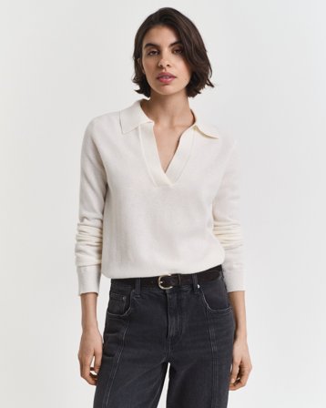 GANT Damen Superfine Lambswool Rugger (XL) Weiß