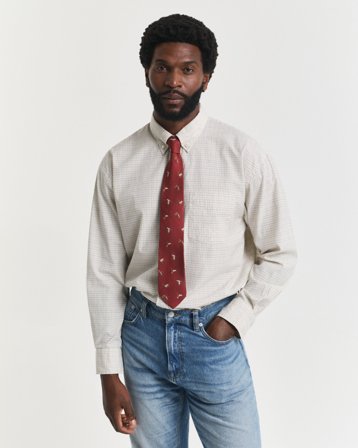 GANT Herren Oversized Fit Luxury Oxford Hemd mit Karomuster (XL) Weiß