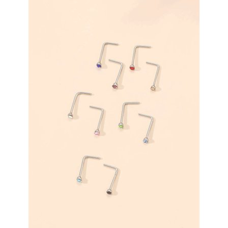 REA::REA_Pack10 L-formad näspiercing i 316L stål 10 färg