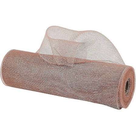 Roséguld Deco Mesh 10 tum Roséguld Meshband för julgran Roséguld