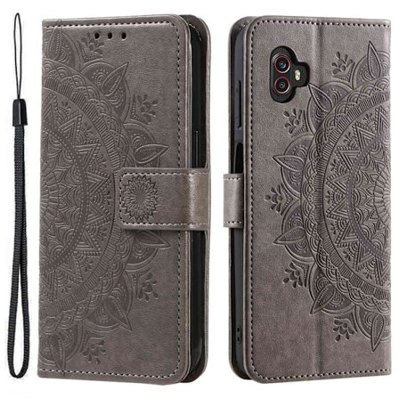 SKALO Samsung Xcover6 Pro 5G Mandala lompakkokotelo - Harmaa
