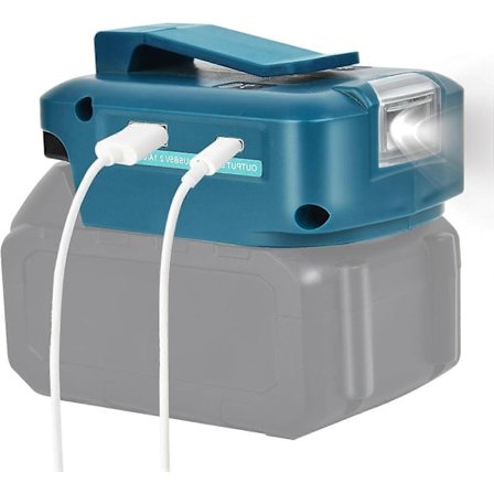 Batteriadapter för Makita 14,4 V till 20 V, Batteri med USB & Type-C Telefonladdare, Konverterare för Makita med Trådlös DC-port