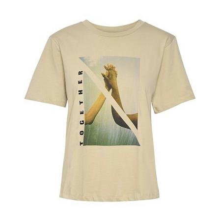 Gestuz Lokkgz X Tee Toppe T-Shirts Cashmere , Beige , Dames , Maat: S