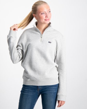 Lexington Terry Organic Cotton Half Zip Sweater Grå Genser Jente - Kids Brand Store