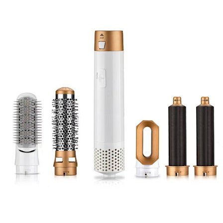 Multifunktionell 5-i-1 varmluftskam, vit guld