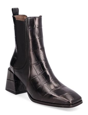 Croco/Iseo Shoes Boots Ankle Boots Ankle Boot - Heel Brun Wonders