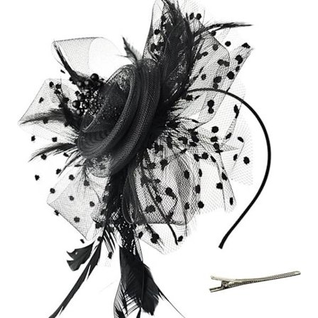 Fascinator Hat Feather Wedding Ladies Day Pannband och Klämma Cockt