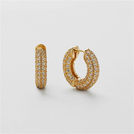 Chunky Sessan Hoops - Örhängen - 24K Guldpläterat Sterling Silver - Safira