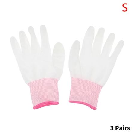 3 Par PU Coated Palm Handsker Hvid Støvfri Antistatisk Coated White S3 PAIR
