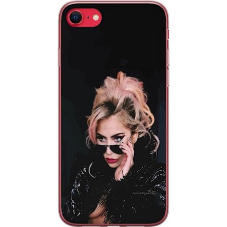 Kompatibelt Mobildeksel til Apple iPhone SE (2020) Lady Gaga portrett med solbriller og dramatisk sminke i mørk glamorøs stil