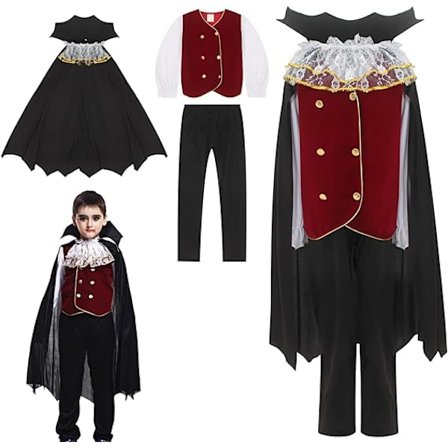 Størrelse: L Gutter Vampyr Kostyme Halloween Cosplay Kostyme Tell Child