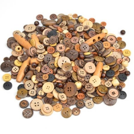 600 stk. treknapper, runde naturlige treknapper, ovale treknapper