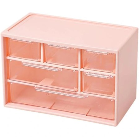 Byrå Liten Skrivebordsopbevaring Skuffer Plastopbevaringsskab Mini Opbevaringsboks Enhed Transparent Opbevaringstårn med 6 Skuffer Til Opbevaring af 