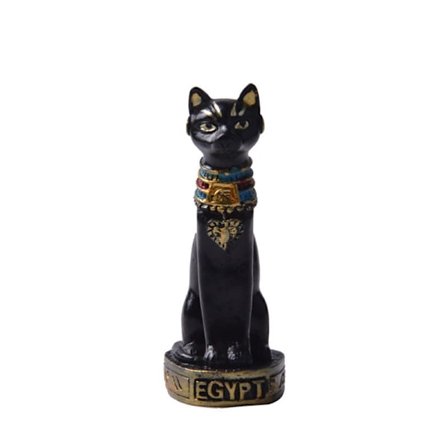 Sort Lille - Bastet Akvarium Dekorationer Gamle Egypten Fisk Tank Dekorationer Kat Gudinde Skulptur Figur Figur