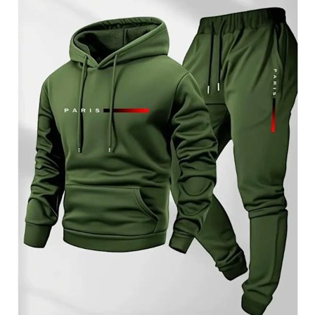 2026 Ny herrehettegenser Løs hettegenserjakke med lange ermer og bukser