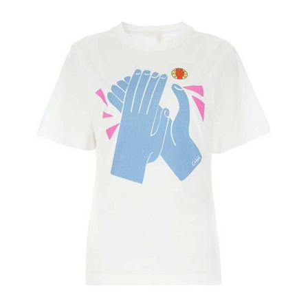 Chloé, T-shirt Biały, Kobieta, Rozmiar: S