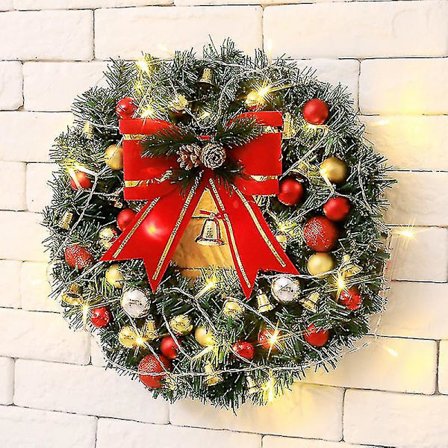 Julekrans med lys, julekranser Dørdekorasjon (FMY)