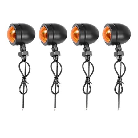 4 stk. Sorte Motorcykel Blinklys Indikatorlampe Lys Blinklys Til Chopper Bobber