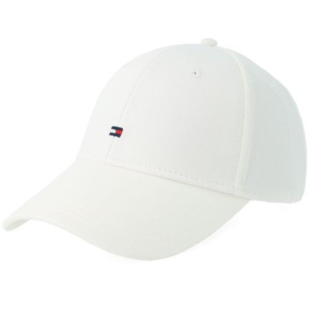 Tommy Hilfiger - Vit adjustable Keps - Flag 6 Panel Cap Ecru Adjustable @ Hatstore