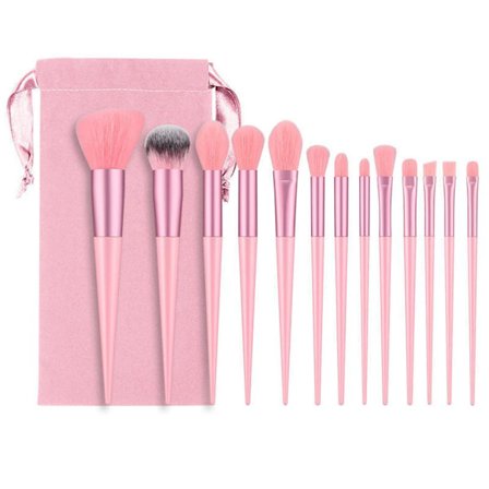 13 st Sminkborstar Set Portabel Mjuk Rougeborste Ögonskuggsborste Set Foundation Sminkborste Set
