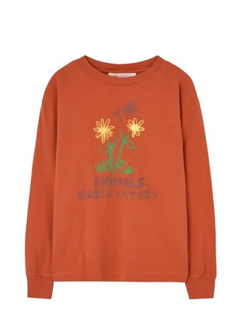 THE ANIMALS OBSERVATORY Flowers Red Dof Lonf Sleeve T-Shirt - Orange - 6 Y