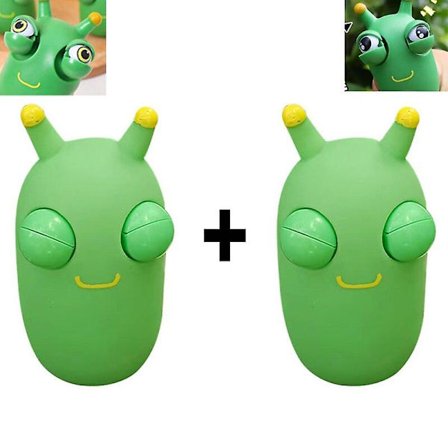 2 stk morsomme øyeeple popping squeeze leketøy gressorm klemme squishy fidget leketøy antistress øye sprett for barn voksen stressavlastning(Som bilde