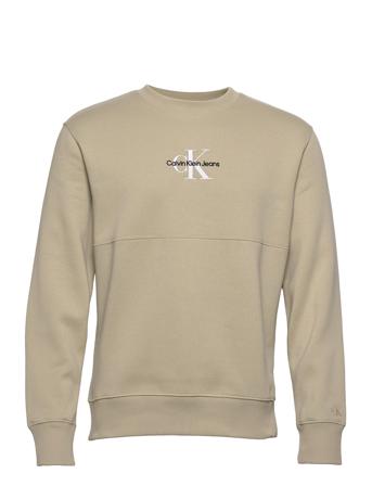 Monogram Logo Crew Neck Sweat-shirt Genser Grønn Calvin Klein Jeans