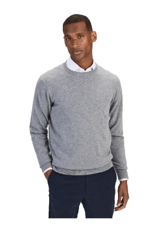 John Henric Pure Cashmere Crew Neck Sweater (franke) Tröjor Herr Grå M