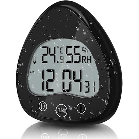 Digital dusjklokke, vanntett baderomsur, veggklokke,