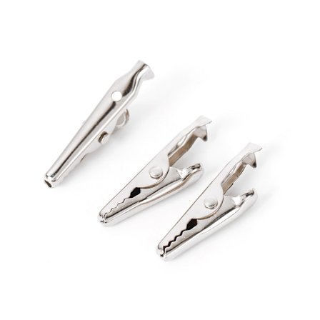 20 Metallista krokotiilipidikettä | Rauta, nikkelipinnoitettu, 31,2 mm pituus | Leuan avaus yhteensopiva tukevan otteen kanssa | 