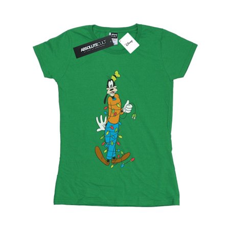Disney Dam/Kvinnor Goofy Julbelysning Bomull T-shirt XXL