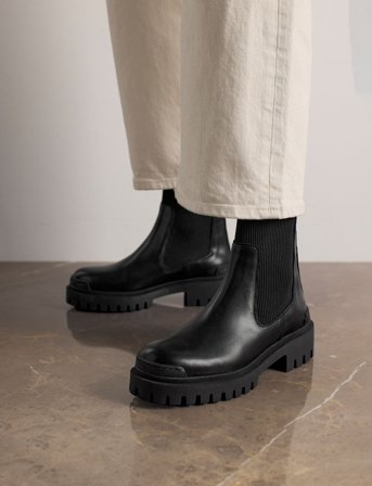 ANGULUS Booties - Flat - With Elastic - Black - 36