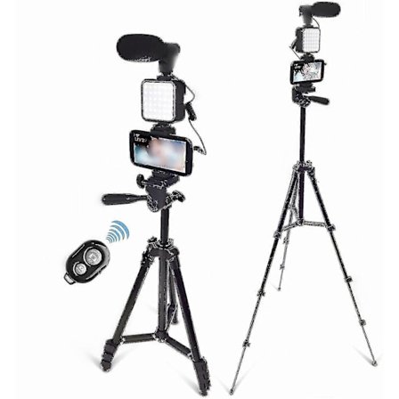 Vloggningskamera Telefon Vlog Video Kit #1 med Höjdjusterbart Stativ-Perfekt