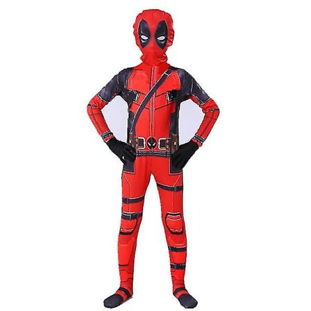 Barn Pojkar Deadpool Fancy Dress Party Jumpsuit Cosplay Kostym Halloween
