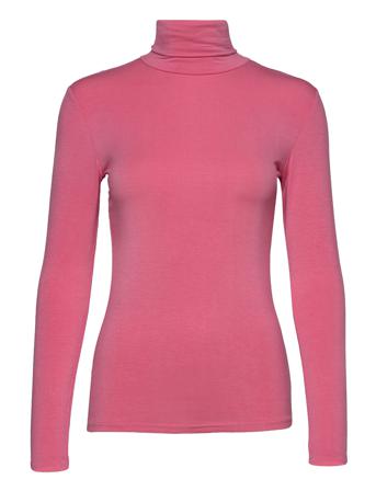 Yoko Rollneck Ls T-shirts & Tops Long-sleeved Vaaleanpunainen Kaffe