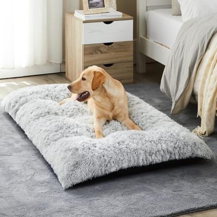 Hundsängar för stora hundar, Plysch Hundlåda Säng Fluffig Mysig Kennel Pad