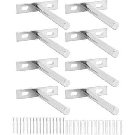 8 Usynlige Vegghylle Braketter - 100mm - Solide Jern Flytende Hylle Braketter