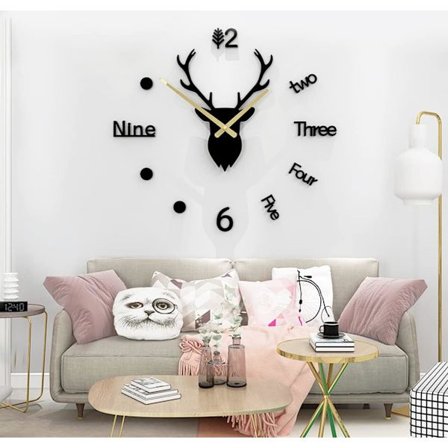 (30 tommer) Stor 3D vægur DIY Rammeløs Spejl Stor Vægur