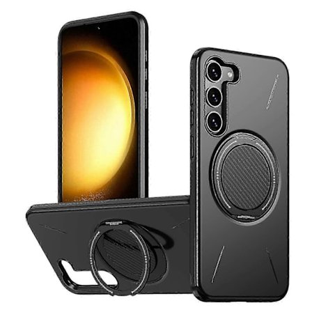 Samsung Galaxy S23 Magnetisk Etui med Roterende Støttefod, TPU + PC Beskyttende Telefoncover, Slankt Anti-Tab Etui