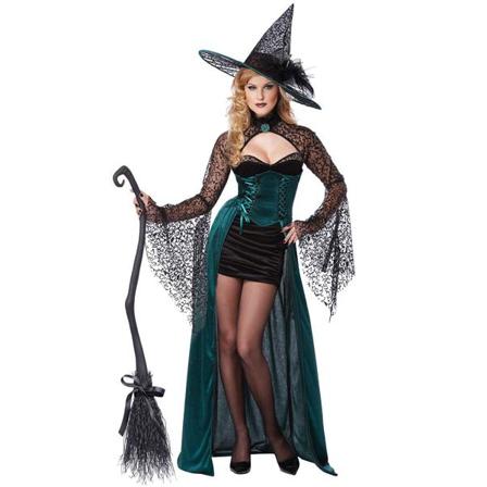 Sexig Förförisk Häxa Maskeraddräkt Halloween Black Xs