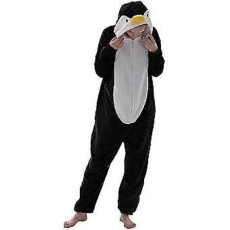 Mukava istuva unisex aikuisten onesie-pyjama eläimen muotoinen yhden osan Halloween-asu - (Pieni pingviini)