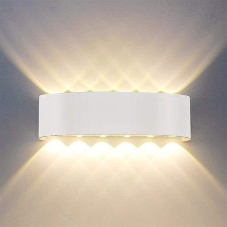 Moderne vegglampe Ip65 Vanntett 12w Led Vegglamper Aluminium Innendørs Vegglampe For Stue Soverom Hall Trappe Gangvei (12w) [Energiklasse F]