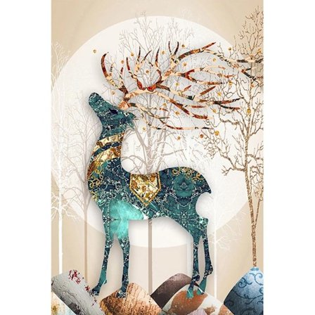 5D DIY Diamantmålning Älg Full Rund Borr Rhinestone DIY