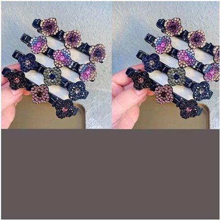 Åttedelt sett krystallblomster hårklemme, kolibri hårklemme,