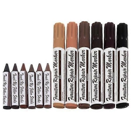 Reparasjonstusj for møbler og paneler - 12-pakning flerfarget