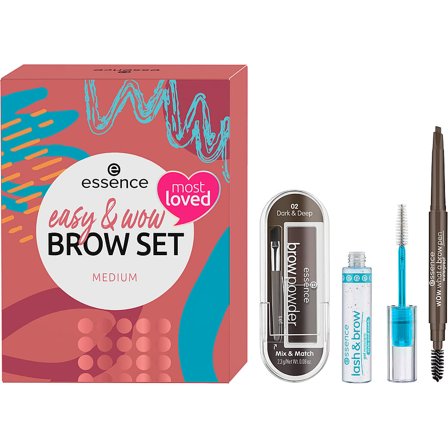 Essence Easy & Wow Brow Set Medium, Makeup, Øjenbryn, Øjenbrynsblyanter