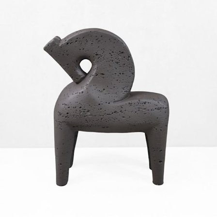 Dekorativ harpiks hest, mørkebrun, 17x7,5x22 cm