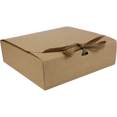 12 stk. firkantede gaveæsker, 16,5x16,5x5cm, brune