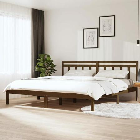 Vidaxl Sängram Honungsbrun Massivt Trä 180x200 Cm Brun
